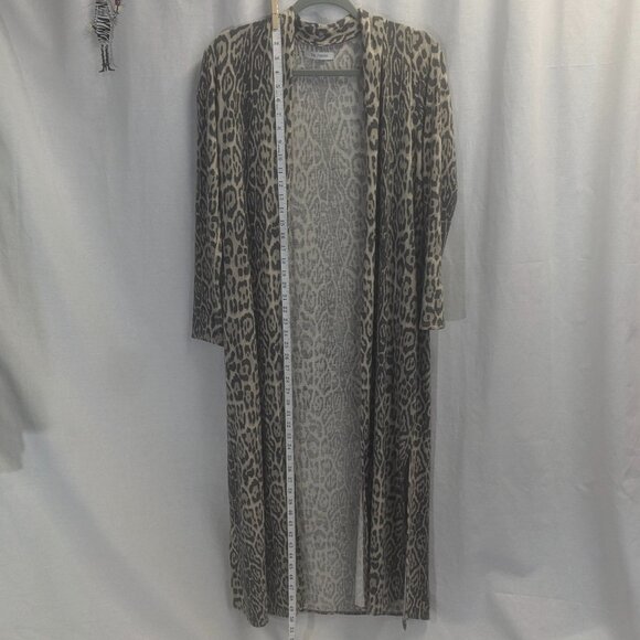 Ces Femme Size Small Long Open Cardigan Leopard Print - Picture 3 of 15